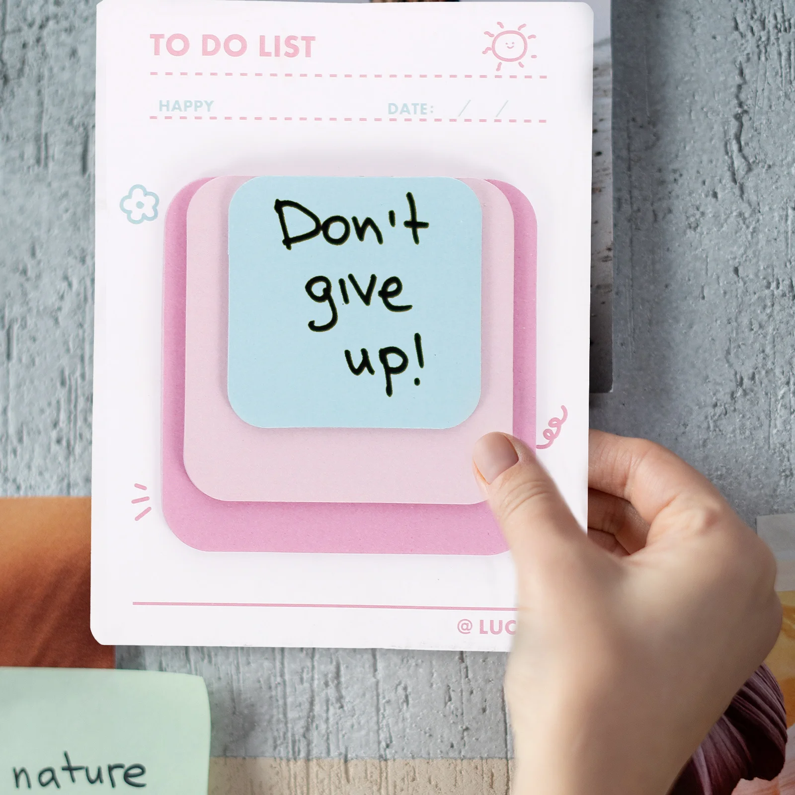 4 قطع من وسادات المذكرات المزخرفة المحمولة متعددة الوظائف لتخطيط جدول قراءة دفاتر الملاحظات الصغيرة #1