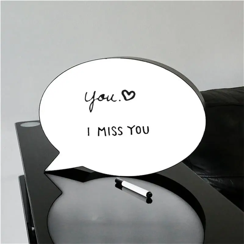 AT19-2X LED Message Handwriting Letter Light Box Speech Bubble Shape Writing Board Add 2 Pen For Birthday Party Wedding