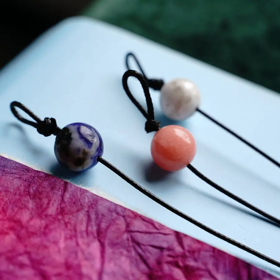 The Zodiac Necklace Contracted Students Natural Stone Clavicle Chain Necklace  Natural Stone Beads Accessories #YXX01
