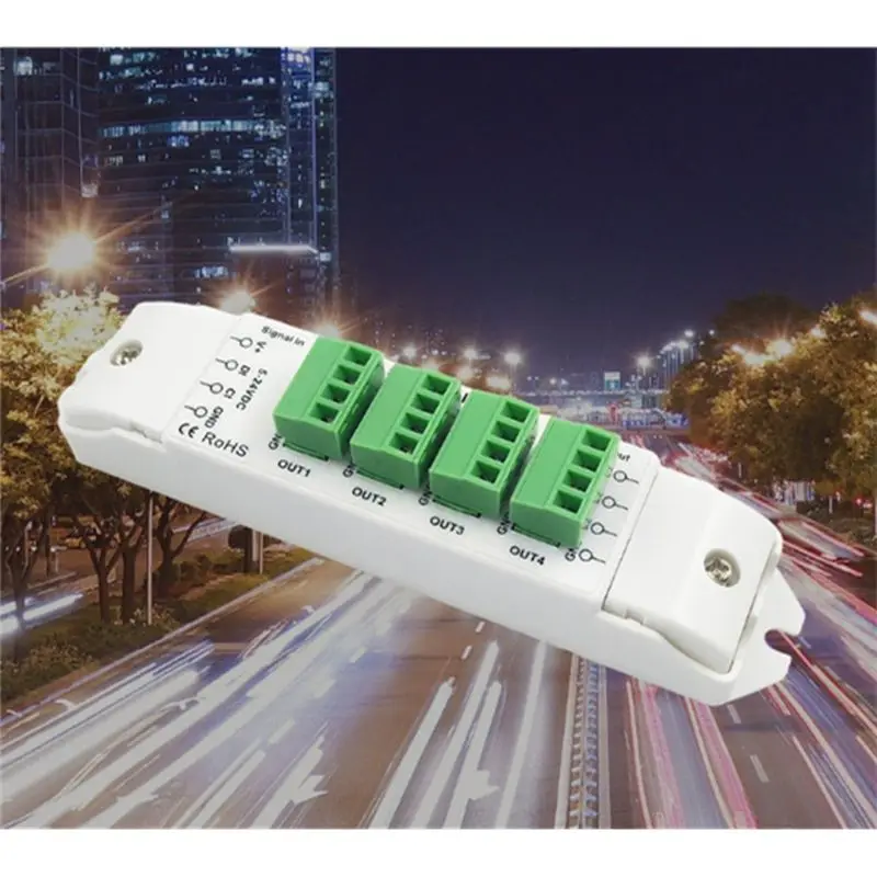 AEF2-5V-24V 12V 10A IC Pixel Led Strips Light SPI Signal Amplifier / 4CH Dual Wire For Ws2811 Ws2812 Ws2815 Sk6813 1934