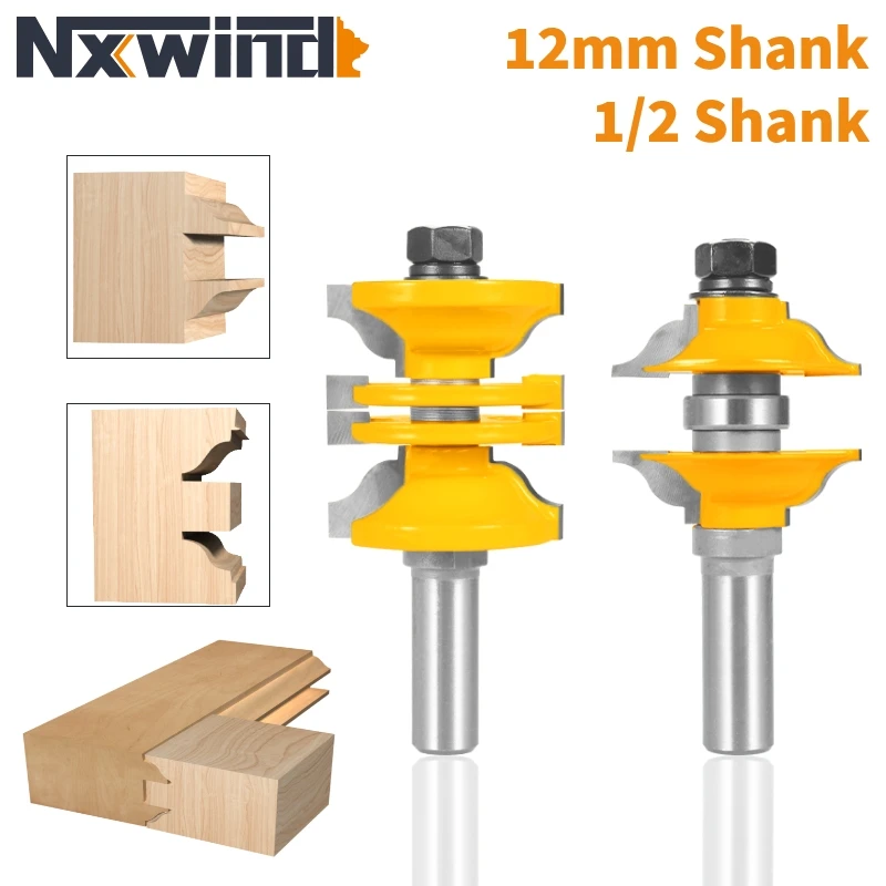 NXWIND 2PCS  Door Cutter Series Router Bit Woodworking Milling Cutter For Wood Tools