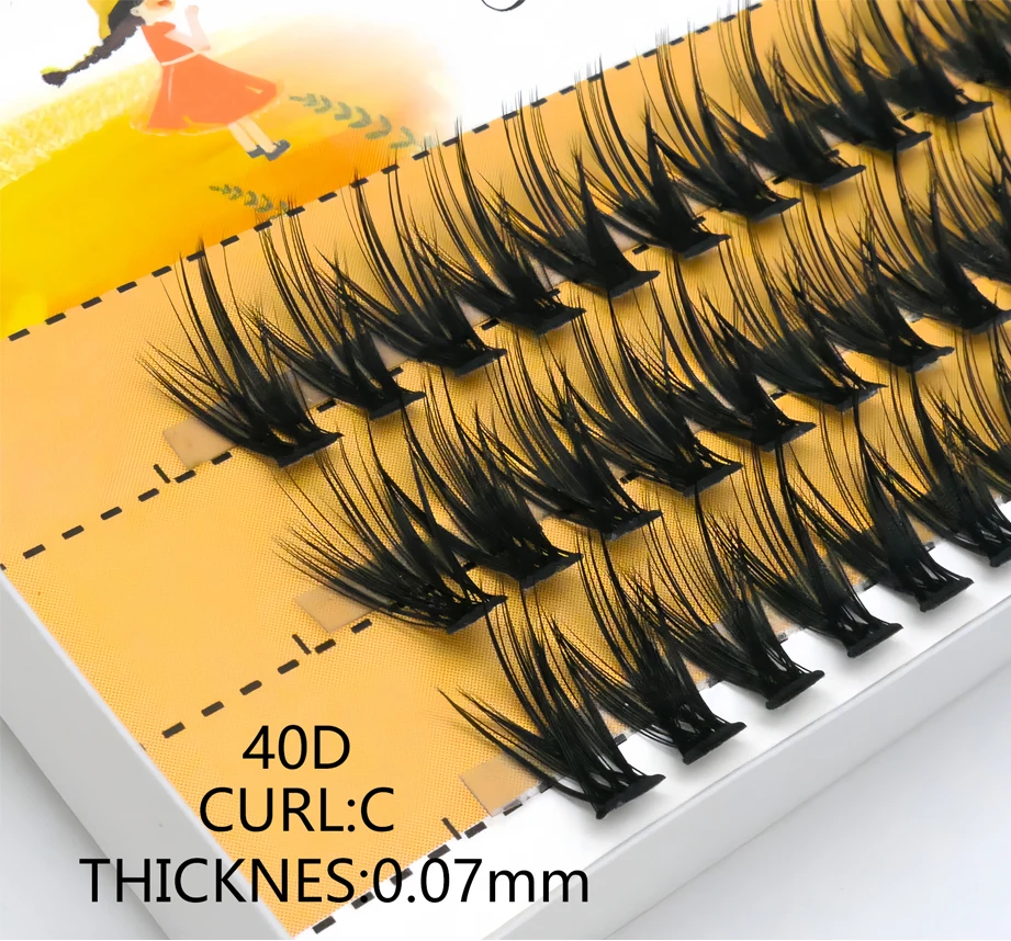 50D Cluster Eyelash Extension Natural Mink Eyelash Volume Fans Individual eyelash bundles Professional Makeup Cilias