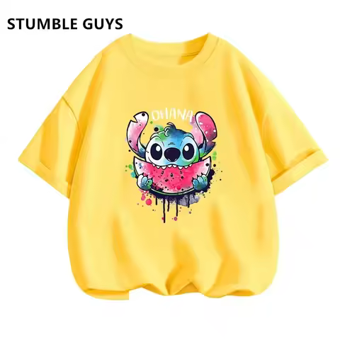 Boy Kids T Shirts Stitch Clothes Girl T-shirt Boys Trucksuit Children Sonic Short Sleeve Tops Summer Girls Top Clothing