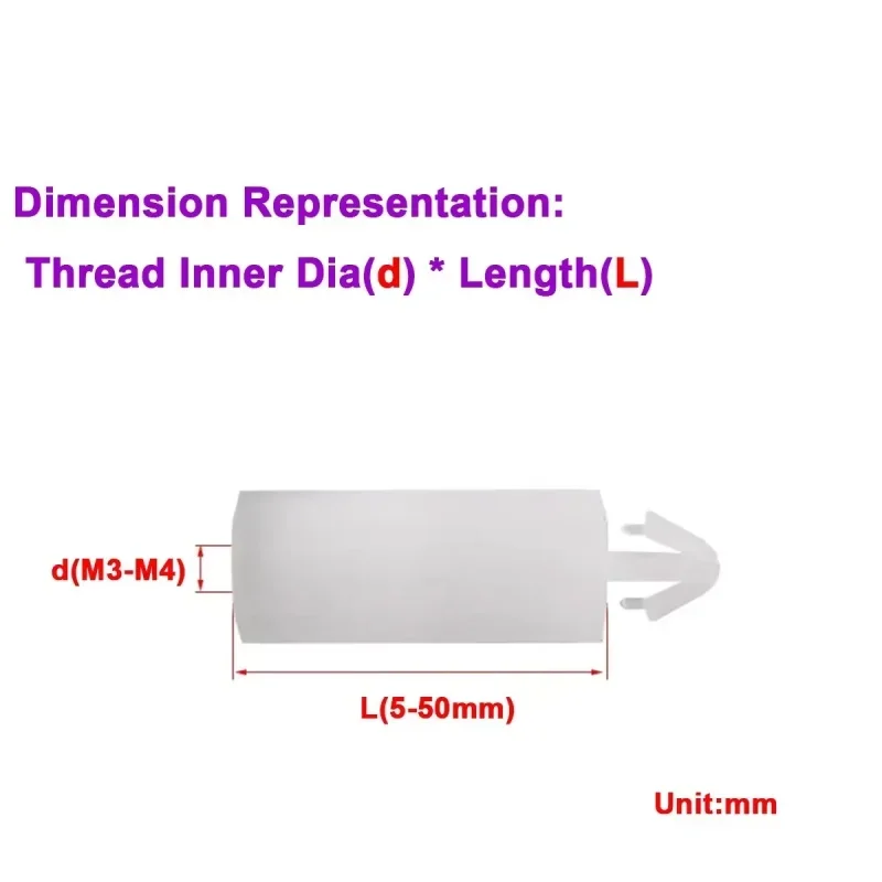 M3 M4 weiße Nylon-Abstandsschraube für Leiterplatten-Push-in-Nylonpfosten, feste Abstandshalter-Abstandssäule