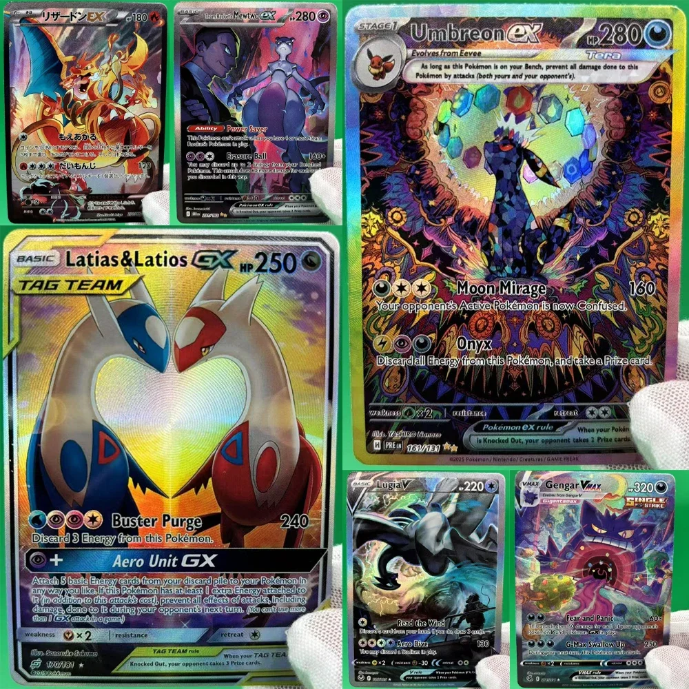 TCG Collectie Kaarten Charizard Lugia Umbreon Mewtwo Giratina DIY Zelf Gemaakt Enkele Kaart Klassieke Game Anime Kaart Gift Speelgoed