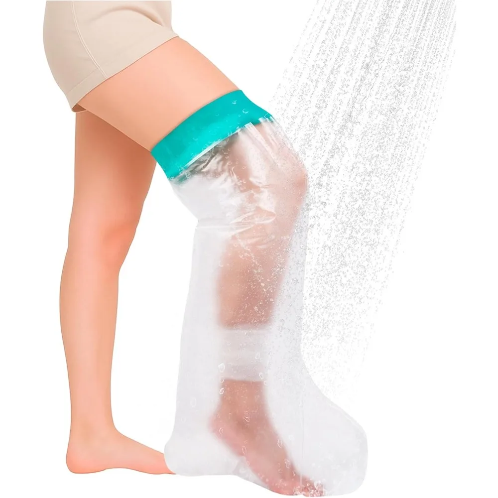 Waterproof Leg Cast Shower Cover Non Slip Reusable Medical Protector Sleeve for Knee Calf Injury Wound Bandages
