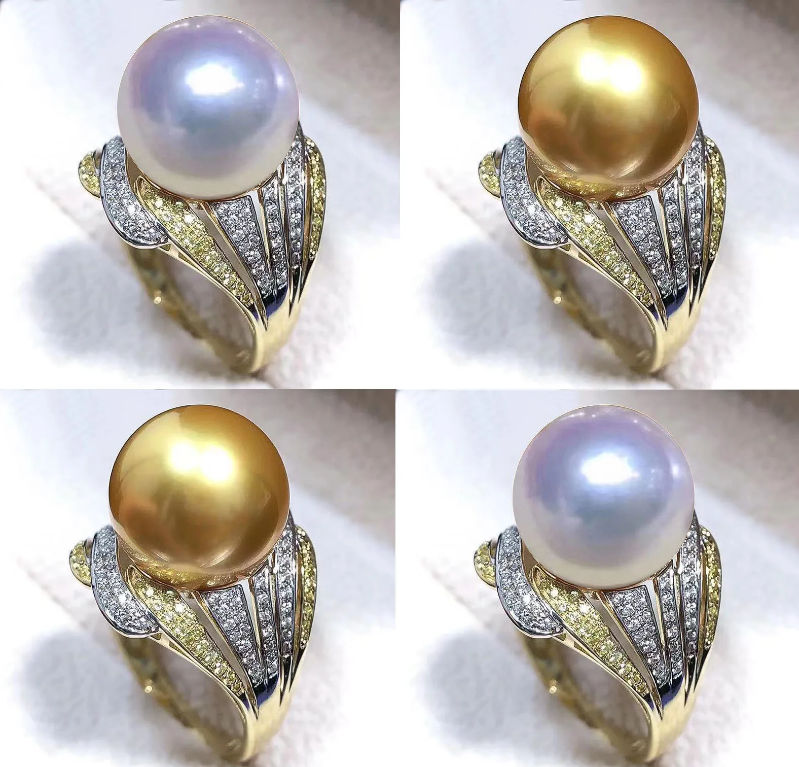 

AAAAA+++13-14 мм 11-12 мм 12-13 мм золото южного моря с белым жемчугом Открытое кольцо Безупречный сильный свет, благородный и элегантный стиль, толстое золото