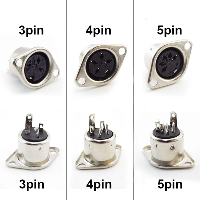 Computer Keyboard Plug 3P 4P 5P 6P 7P 8P DIN S Terminal Connector Female Socket Mount adapter SOLDER MIDI cable connector k5