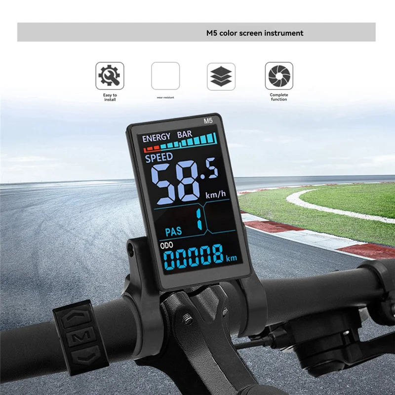 

M5 Electric Bike Color LCD Display Meter 36V 48V/22A 9 Tube Sine Wave Controller E Scooter LCD Panel For Mountain Ebike