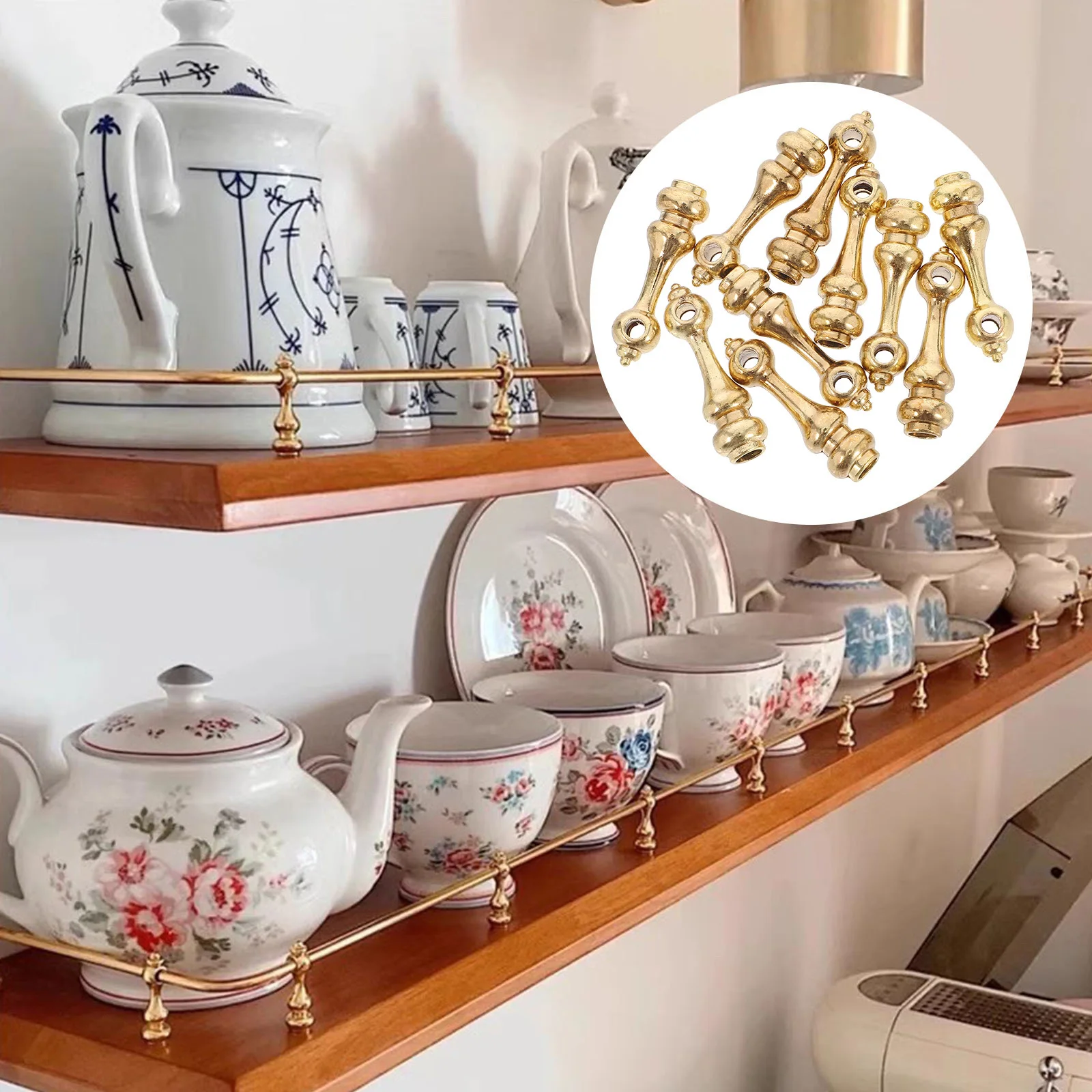 

10Pcs Railing Post Connectors Zinc Alloy Furniture Hardware Accessories Multi Functional for Wine Cabinet Cart Glass Fence