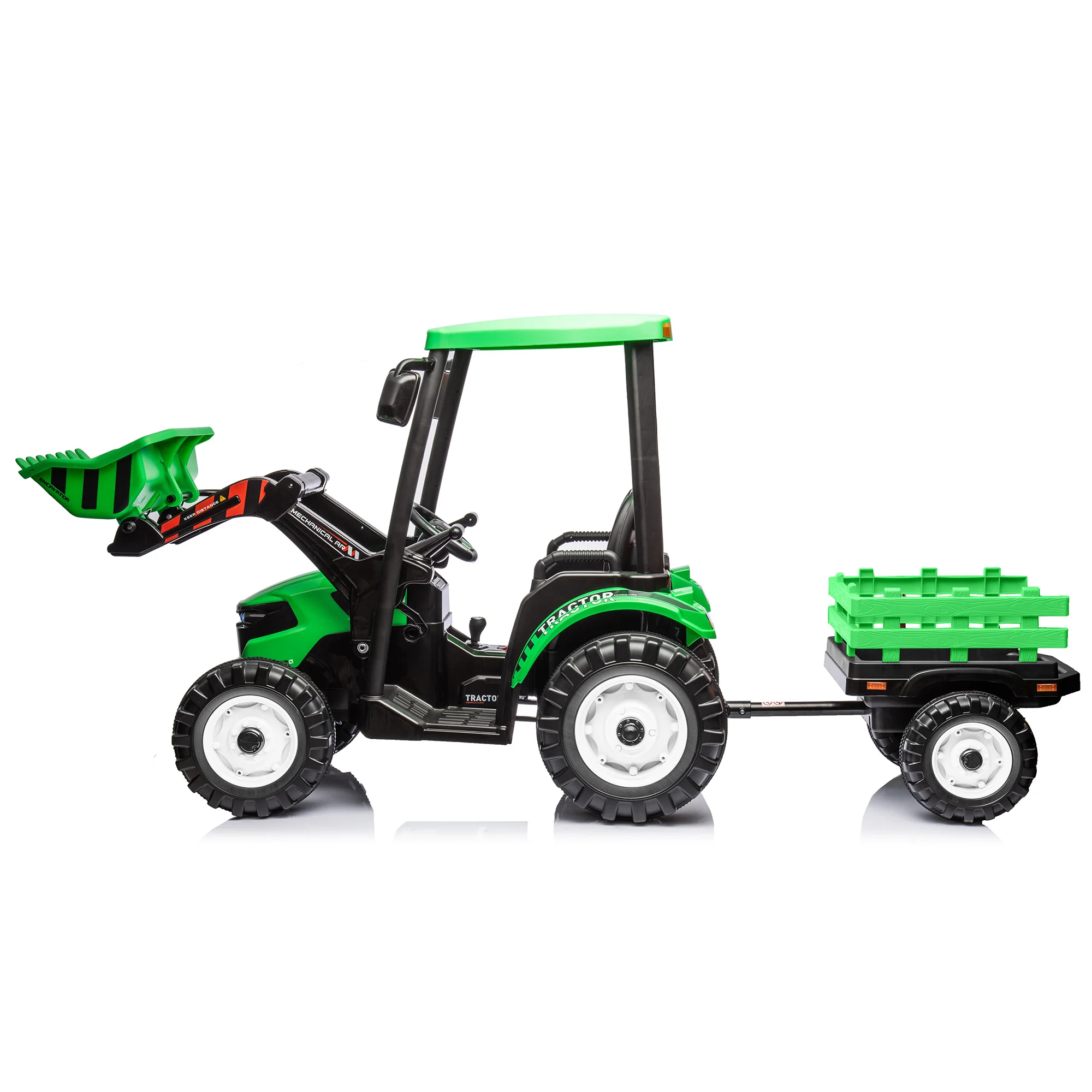 Tracteur 3 en 1 24V pour enfants, tracteurs à pédales avec chargeur de travail et pelleteuse, jouets de voiture pour enfants, batterie 62El