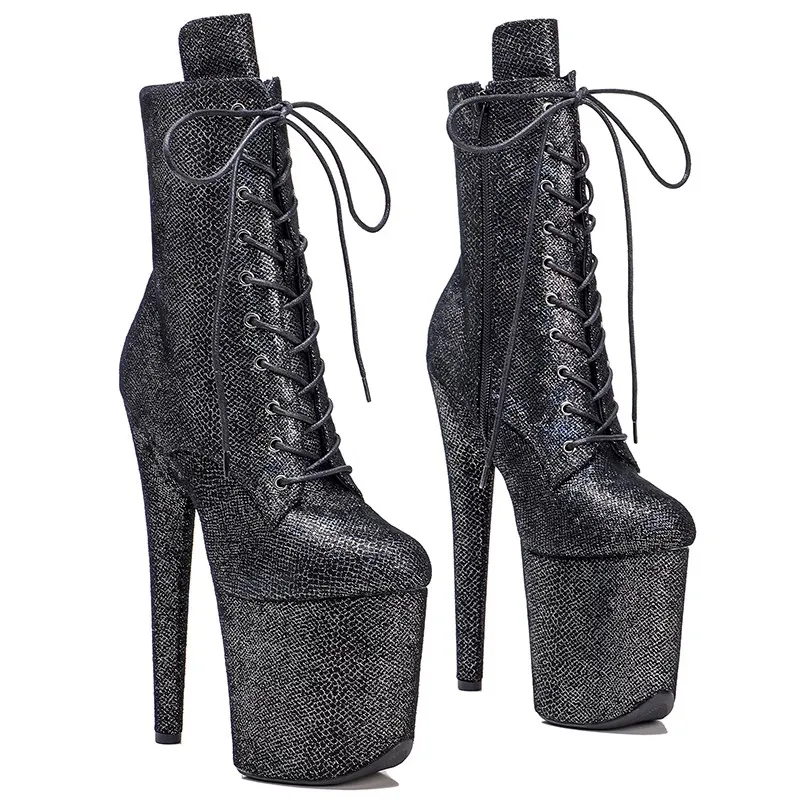 

New Fashion Sexy Model Shows Genuine Leather Upper 20CM/8Inch Women's Platform Party High Heels Shoes Pole Dance Boots 184