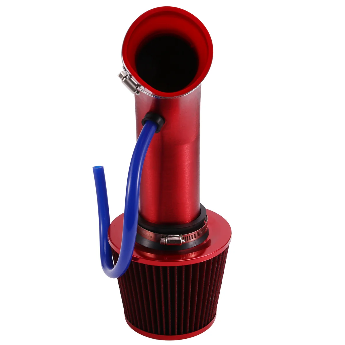 76mm/3-Inch Car Air Filter with Intake Pipe System Turbine Induction Kit Aluminum Universal Truck Accessories Red