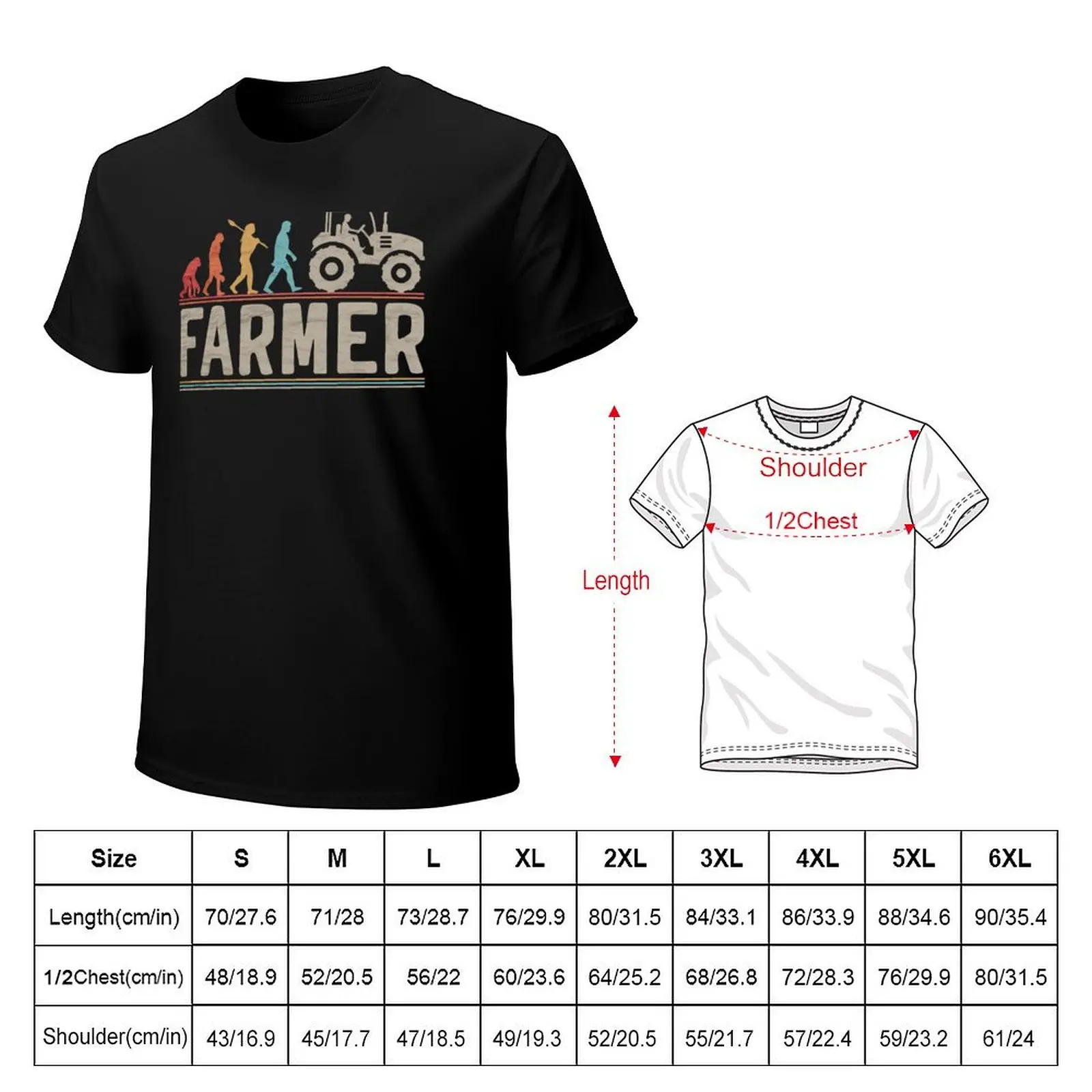 Farmer Evolution of Man Funny Farm Tractor Lover T-Shirt Lightweight Running Sports T-Shirt