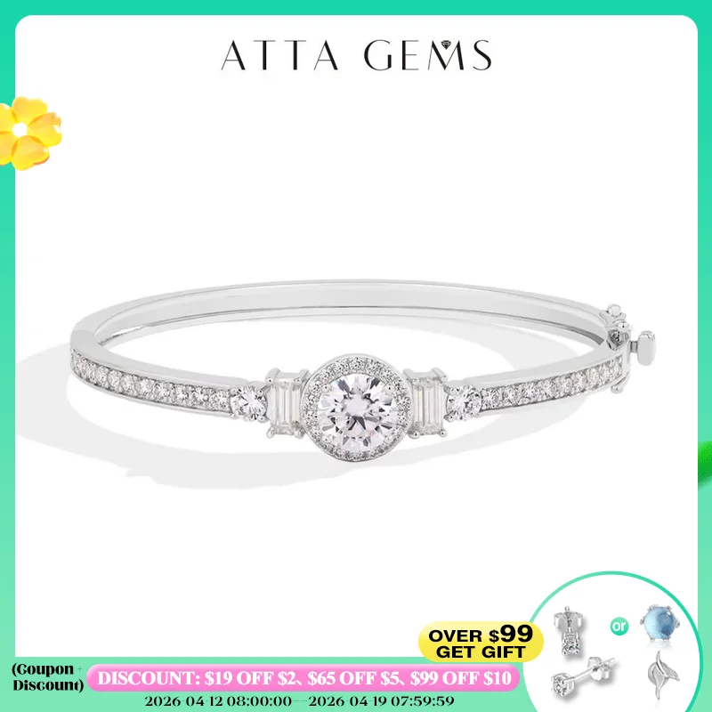 

ATTAGEMS S925 Серебряные браслеты с муассанитом для женщин и мужчин, позолоченные 18 карат, 4,52 карата D VVS1, бриллианты, свадебная вечеринка, теннис, роскошные подарки