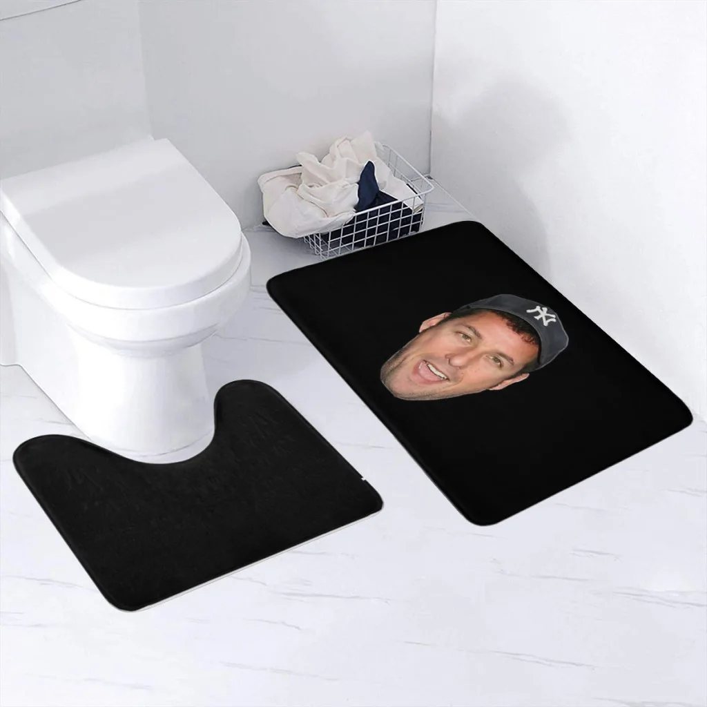 

2 Pieces Bathroom Rug, Soft Microfibers Absorbent Bath Mat, The face meme Adam Sandler smile amazing poster Machine Washable