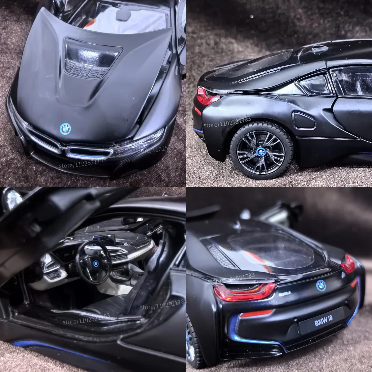 نموذج سيارة محدود Bburago بمقياس 1:24 BMW i8 SUV، لعبة هدية عيد الميلاد للأطفال على شكل سيارة فاخرة مصغرة