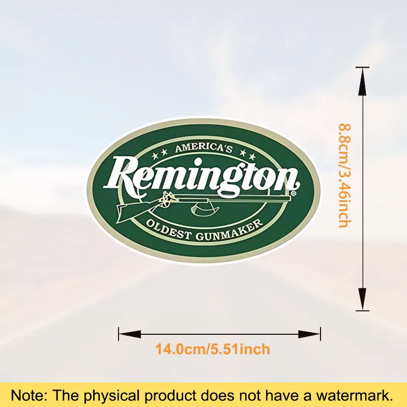 1 قطعة ريمنجتون خمر بندقية ملصق ، الأخضر والأبيض البيضاوي ملصق حائط من الفينيل ، العالمي شاحنة ملصق الملحقات #3