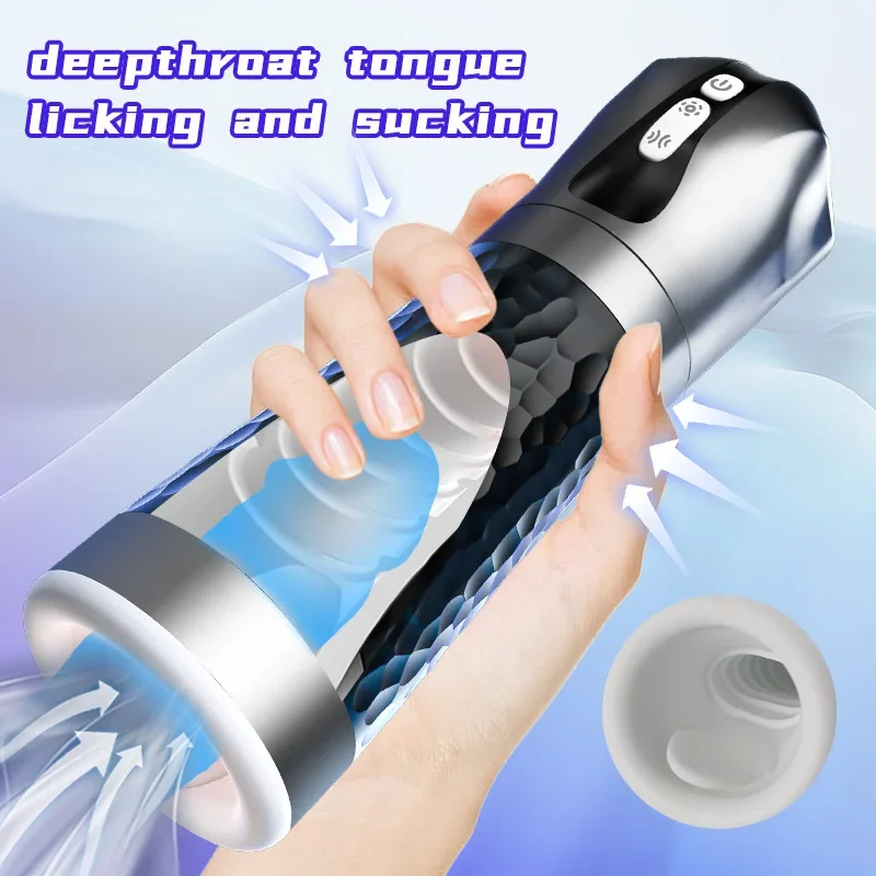 Male Masturbator Vibrator for Men Deep Throat Sex Oral Sucking Cup Automatic Heating Vagina Cup Adult Intimate Toys Blowjob Toy