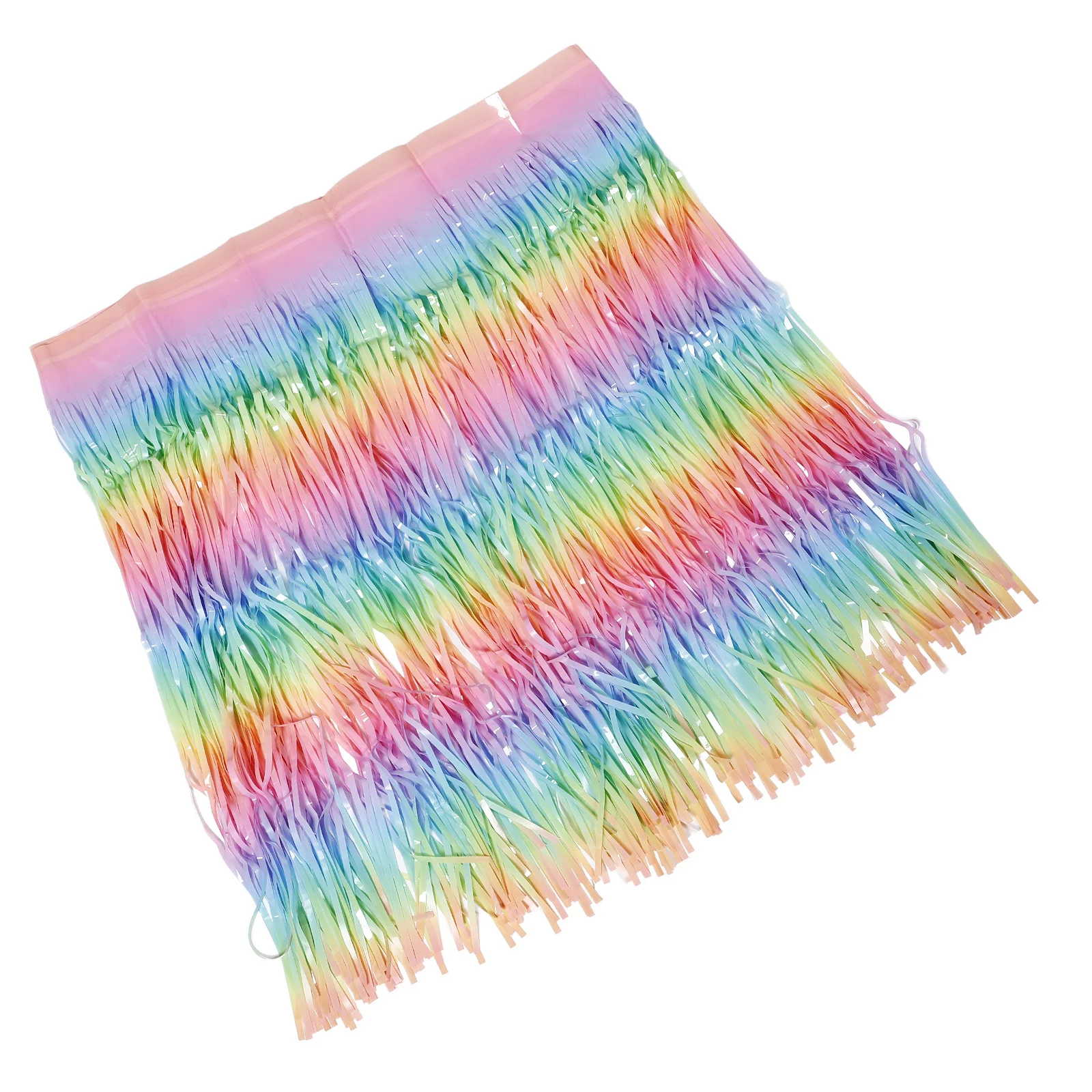 Macaron Gradient Iridescent Table Skirt Soft Comfortable Ruffle Table Skirt for Wedding Mardi Gras Baby Shower Party Decor