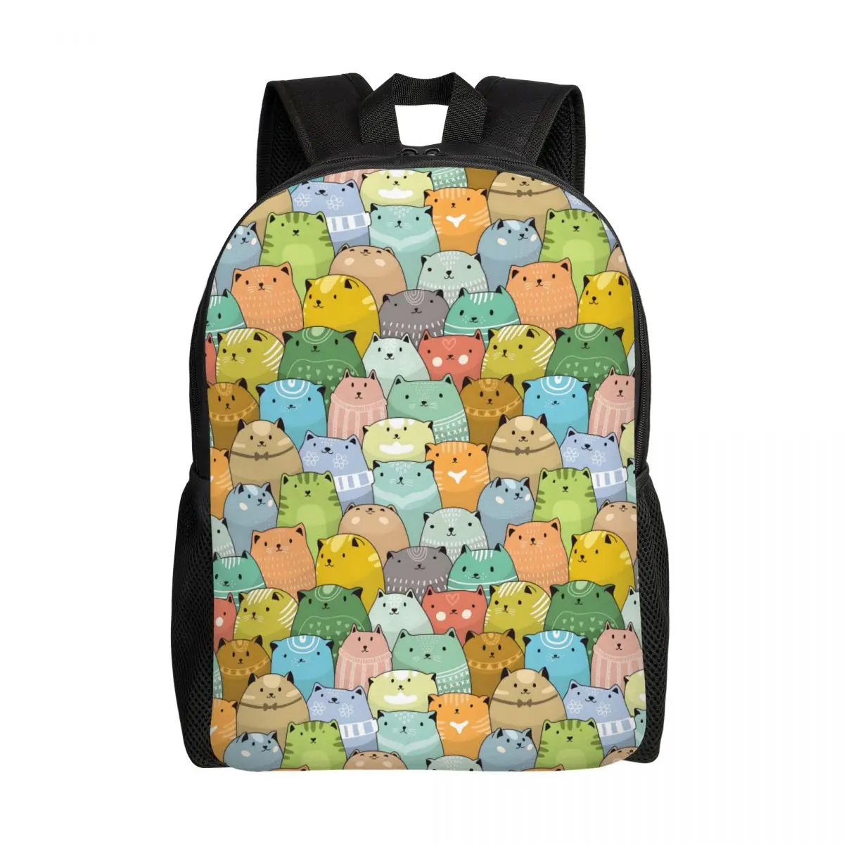 

Custom Packed Fat Cats Backpack for Women Men Waterproof College School Bag Printing Bookbag