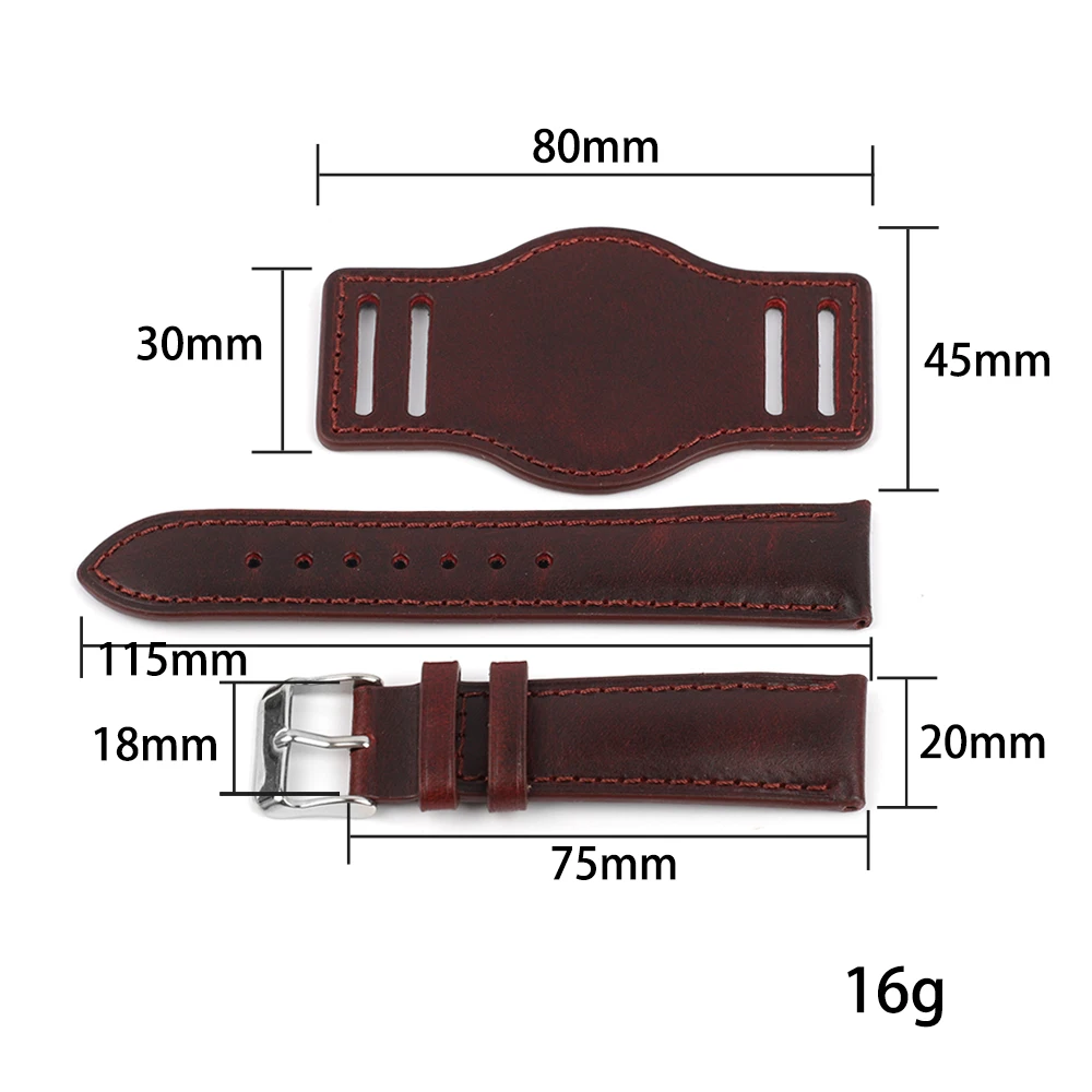 Soft Watch Strap Bund Watchband with Mat 18mm 19mm 20mm 21mm 22mm Waterproof Black Brown Coffee Sweatproof Wrist Bracelet Band