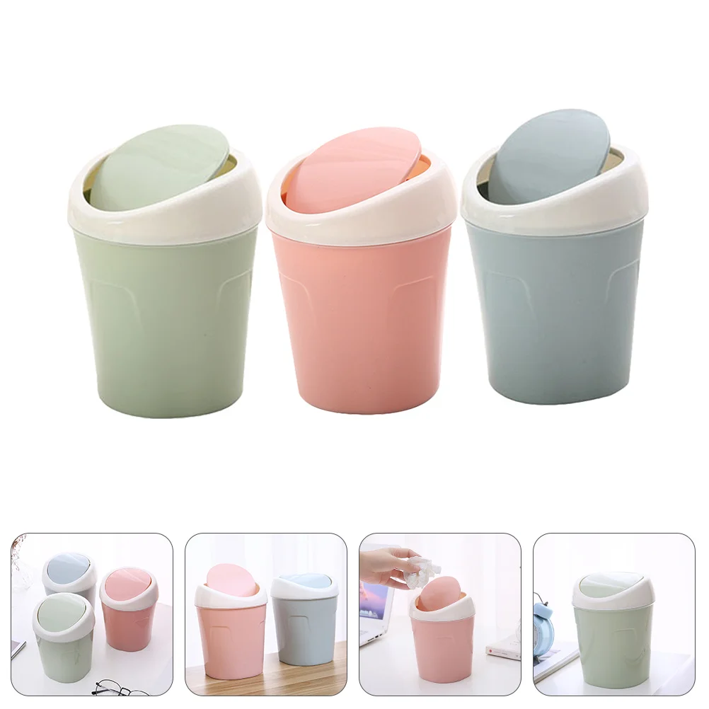 

Desktop Trash Can Countertop Multi-function Elegant Mini Compact Home Cute Bin Trashcan Small Bins