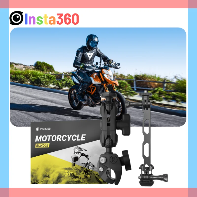 Insta360 Motorcycle Mount Bundle Helmet Handlebar Claw Clamp Motorcycling Motor Gear Original Accessory For X4 X3 ONE X2 RS R