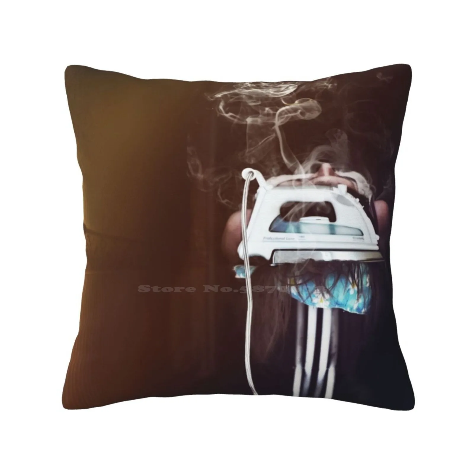 Burn Pillow Cover Hug Pillowcase Iron Burn Destroy Smoke Steam Board Girl Distress Self Harm Violence