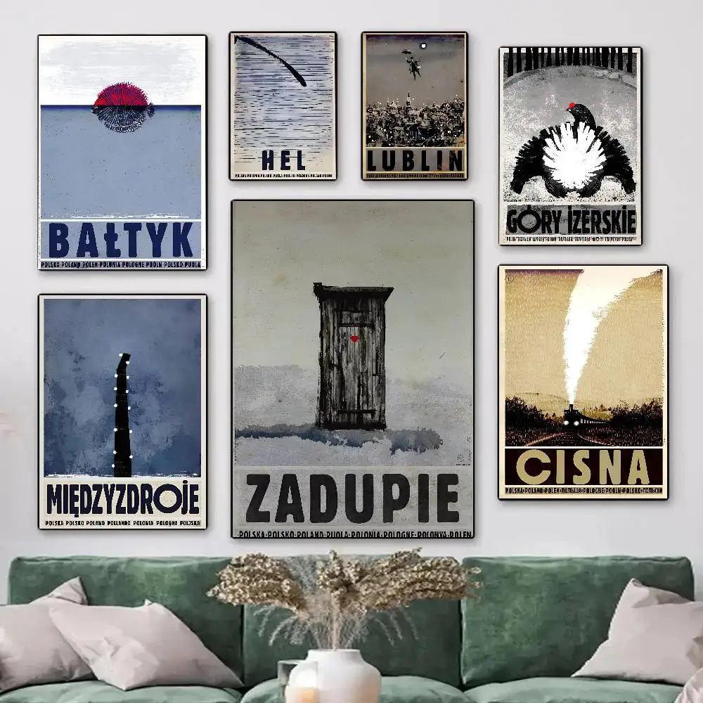 Retro Original Polen Lokale Poster Poster Dekorative Gemälde Studie Schlafzimmer Bar Hintergrund Wandmalereien Geschenke