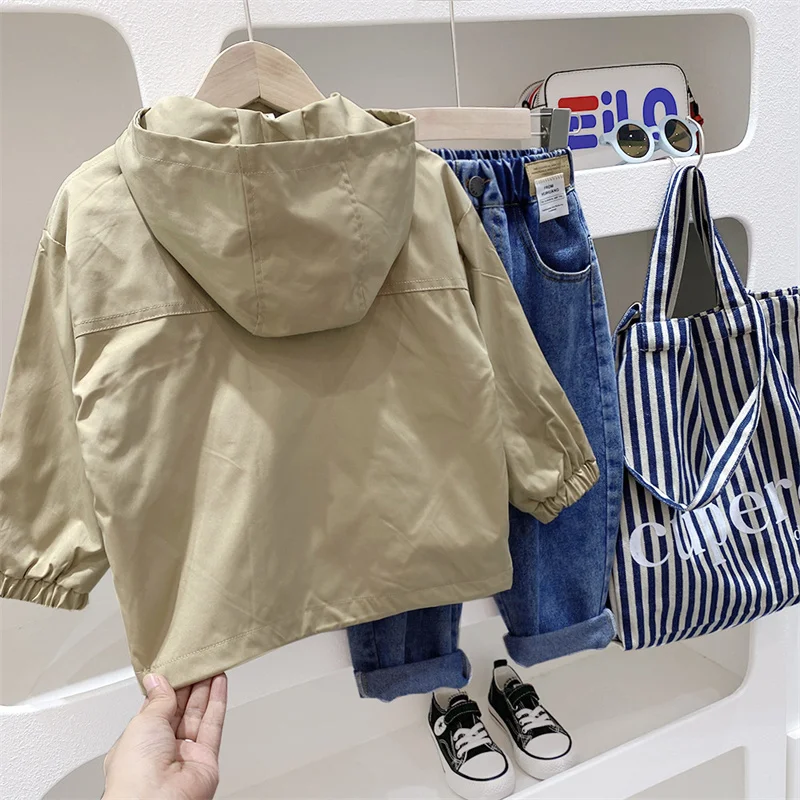 Pardessus en coton pour garçons, veste simple, coupe-vent, vêtements chauds pour enfants, haute qualité, printemps, automne, 2024