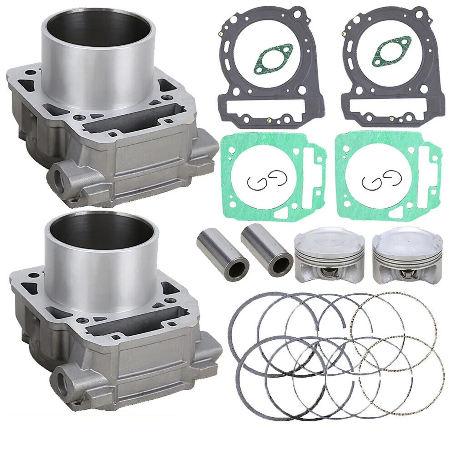 

91mm 2Cylinders Piston 2Gasket kit For Can-Am BRP Commander Maverick Outlander 420685714 420929650 420845109 420845107 420845106