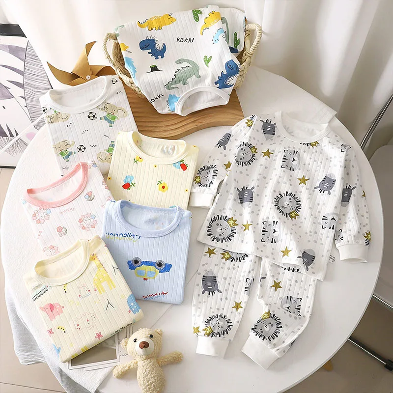 

MILANCEL новый осенний детский комплект домашней одежды для детей от 1 до 8 лет, одежда для сна с мультяшными узорами для девочек + брюки, тонкий хлопковый детский пижамный костюм