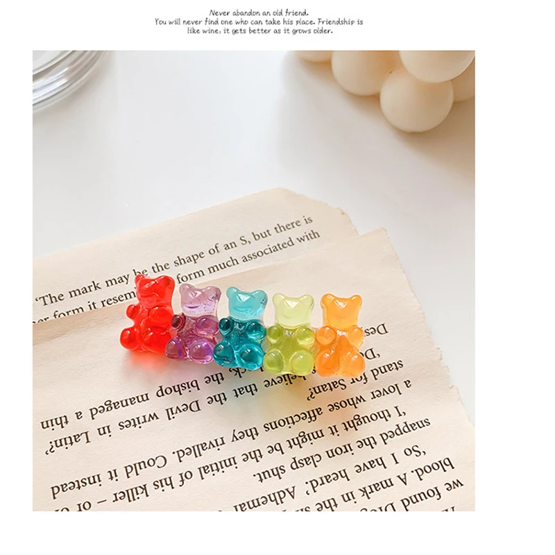 ปิ่นปักผมรูปหมี1ชิ้นกิ๊บด้านข้างสีลูกกวาดกิ๊ฟหนีบผมสัตว์สำหรับผู้หญิงหญิงสาวกิ๊บติดผมน่ารักสำหรับเครื่องมือจัดแต่งทรงผม