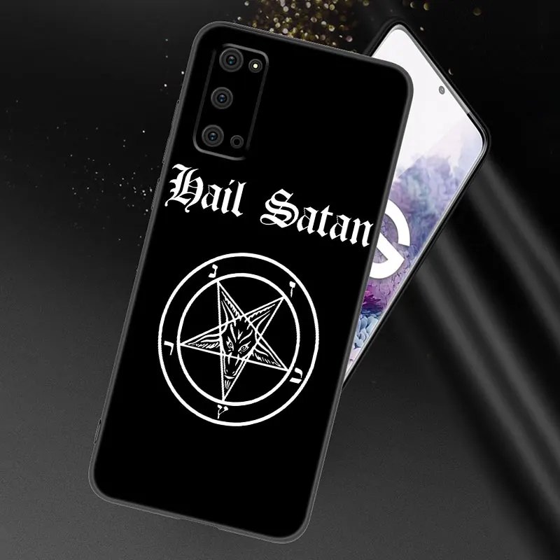 Demonic Satanic Scary Skull Phone Case For Samsung Galaxy S23 S21 S20 FE S24 S22 Ultra S10E S10 S9 S8 Plus Black Silicone Cover