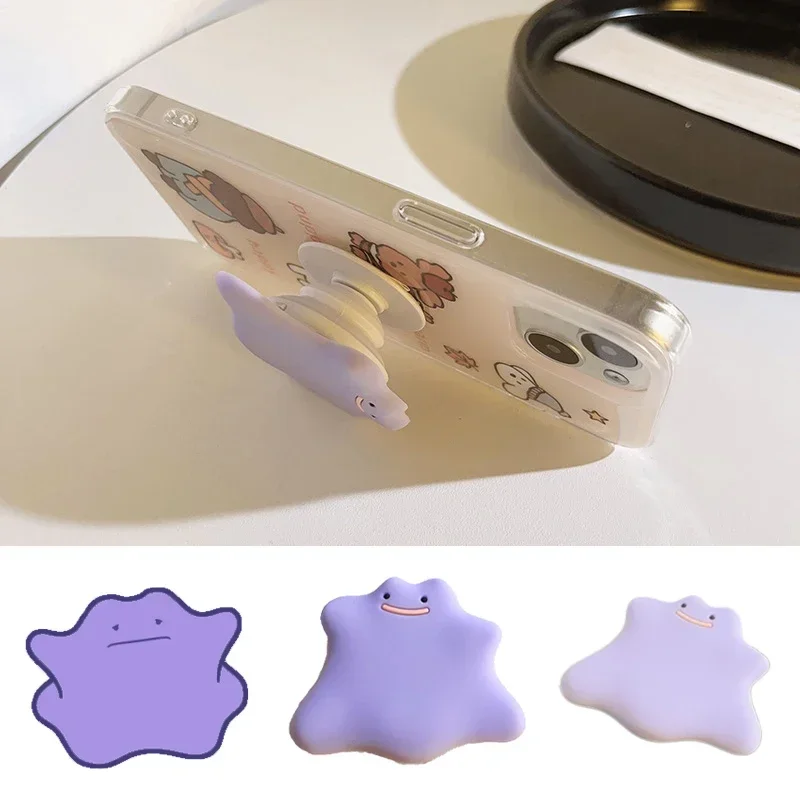 Pokemon Ditto Foldable Phone Finger Ring Holder Anime Bracket Stand Socket Phone Holder for IPhone Samsung Mobile Phone Holder