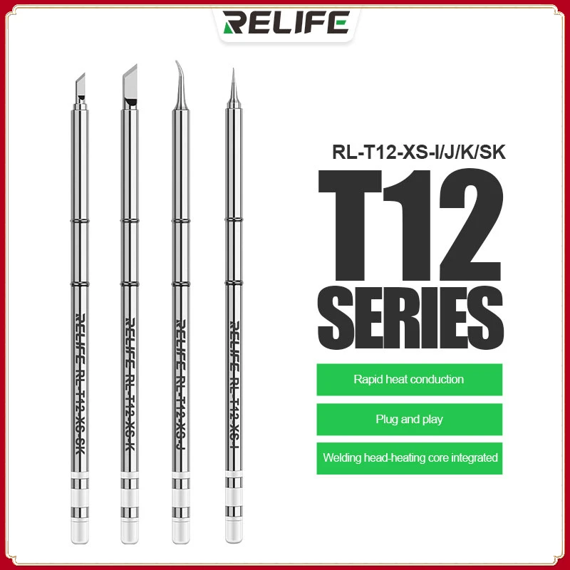 RELIFE RL-T12-XS-I/J/SK/K Soldering Iron Tips High Quality Heating Element For T12 Series Soldering Station Heating Core Part