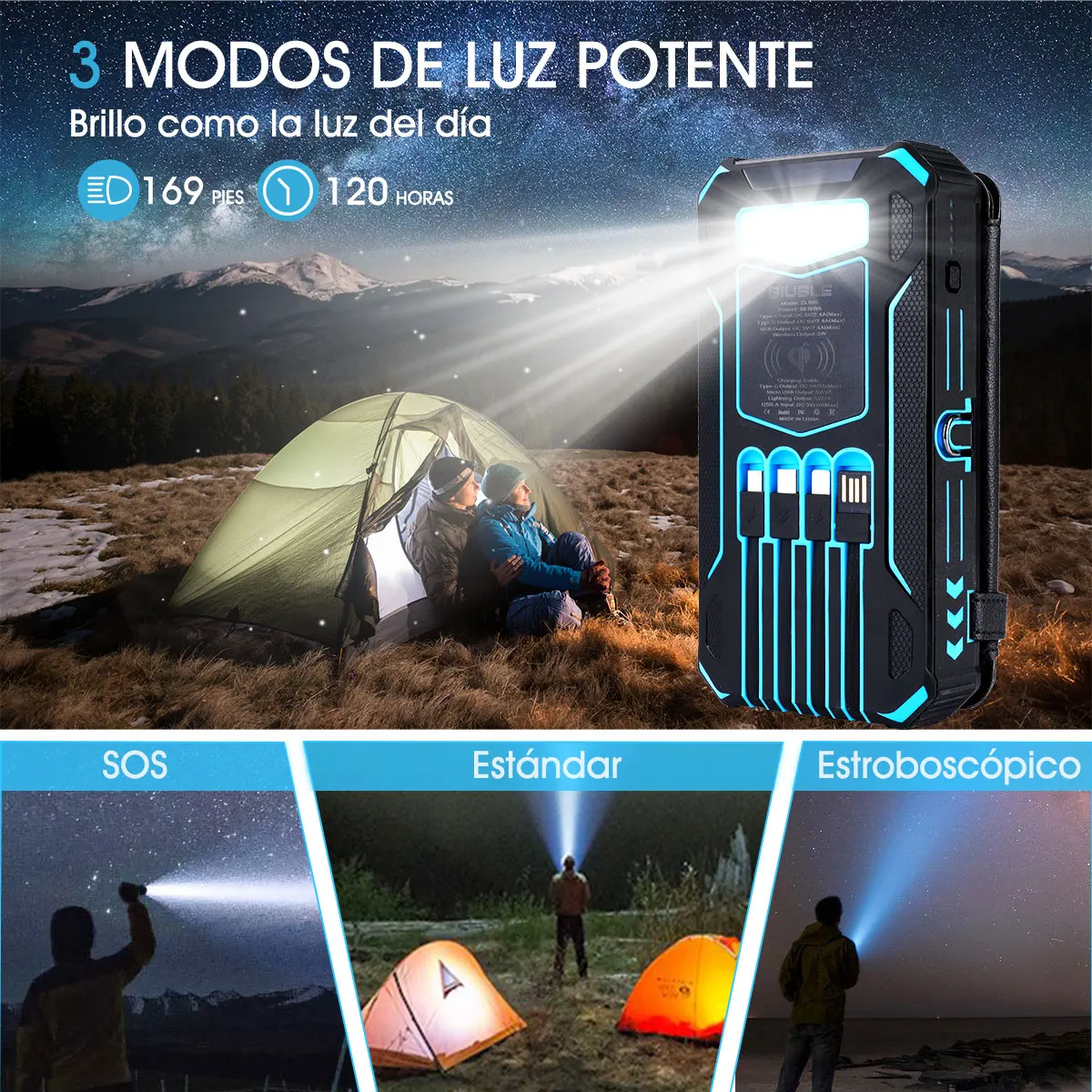 Solar Power Bank Schnelle 36800 mAh Drahtlose Ladegerät Powerbank für iPhone 17 Samsung S24 Huawei Xiaomi PD 18 W Schnelle lade Powerbank – Detail 8