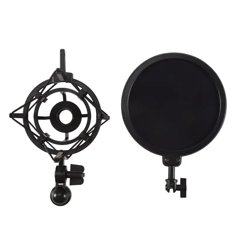 Professional Microphone Mic Shock Mount With Shield Articulating Head Holder Stand Bracket For Studio Broadcast