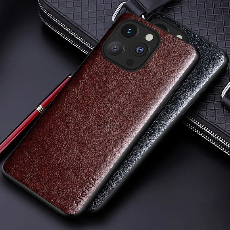 Luxury PU leather Case for Apple iPhone 15 14 13 12 11 Pro Max 15 14 8 7 6 Plus X XS Max SE Business solid color phone cover