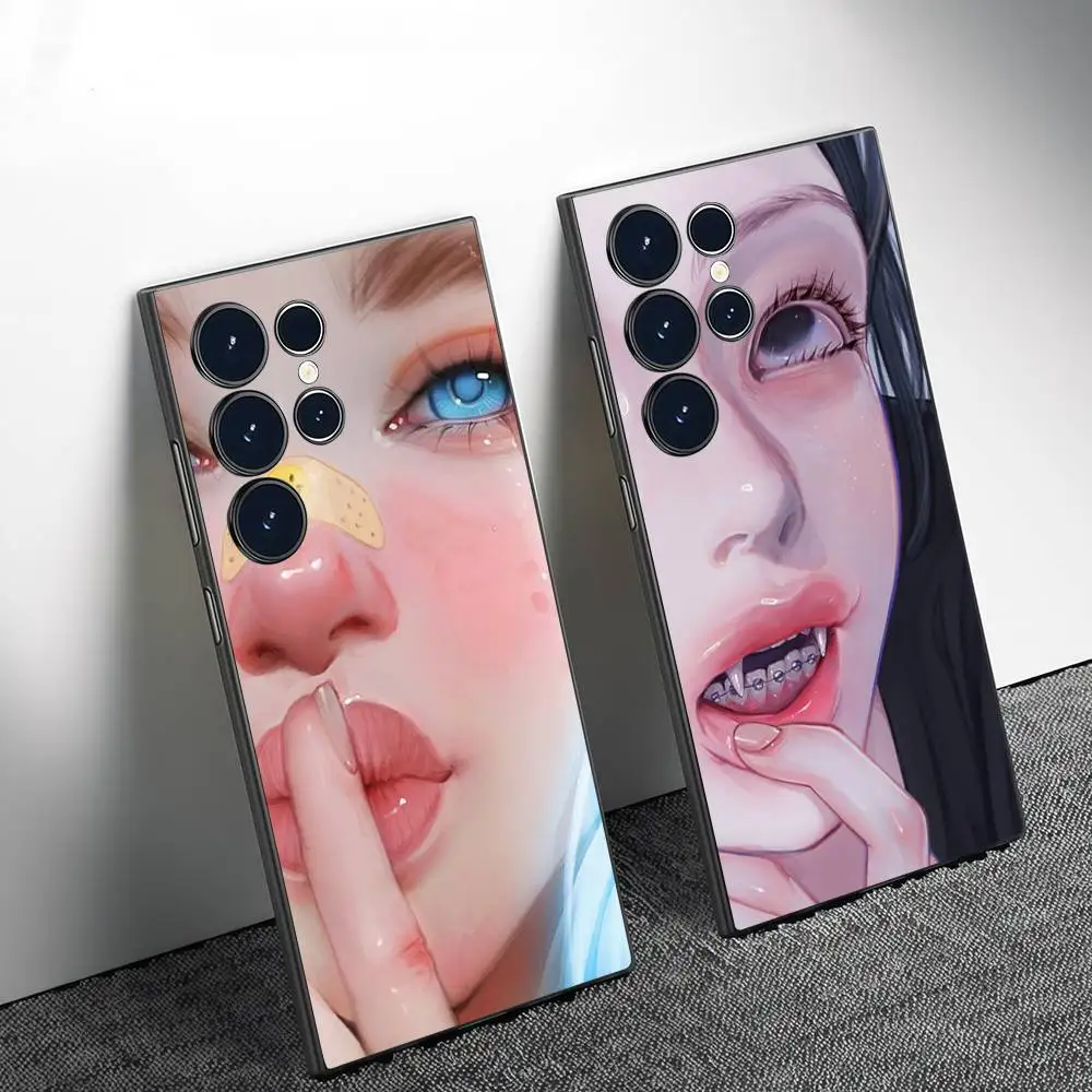 

Чехол для телефона Ins Woman Girls, чехол для телефона Samsung Galaxy S25 S24 S22 S23 Ultra S21 S20 Plus, матовый, полностью мягкий чехол