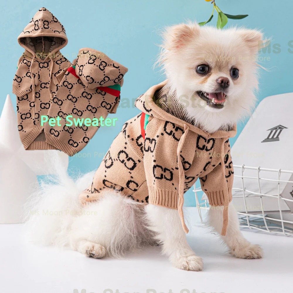 

High quality Luxury Pet Sweater French Bulldog Schnauzer Fashion brand Dog Clothes Thickened High Elastic Dog Clothes