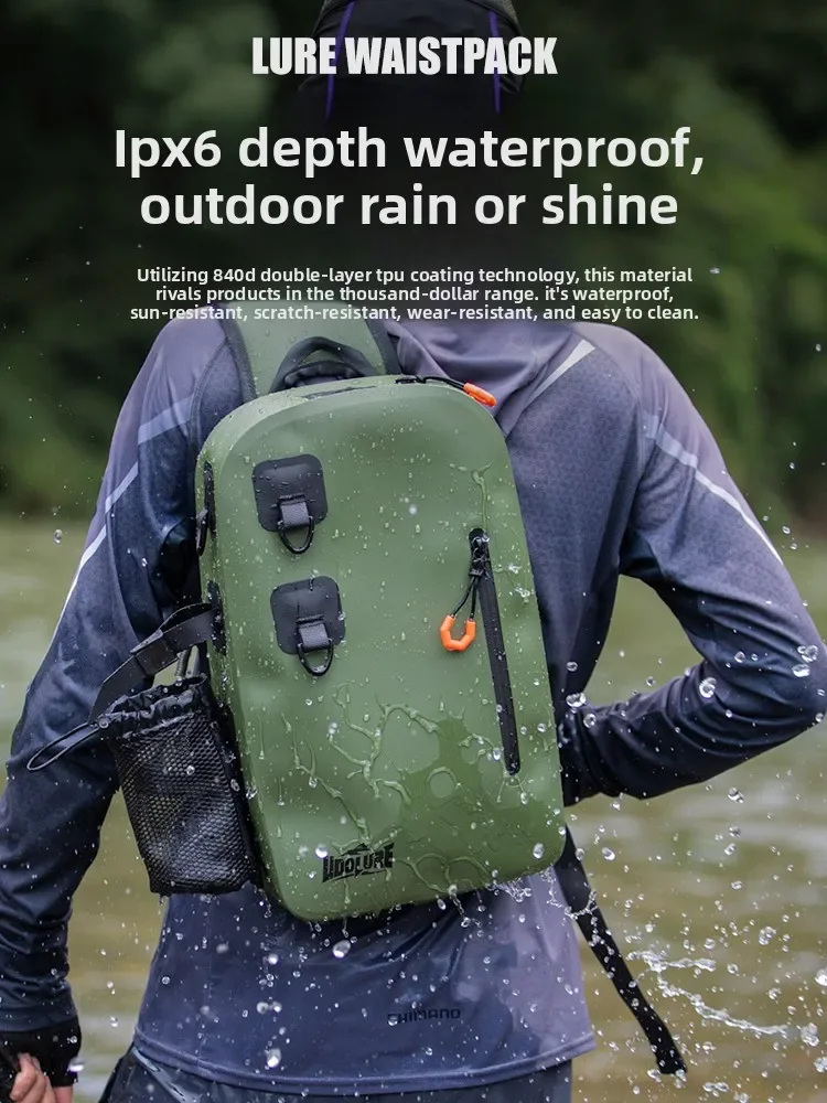 Waterproof Lure Backpack Multifunctional Fishing Bag Large Capacity Crossbody Shoulder Bag Outdoor Wading Fishing Gear Bag