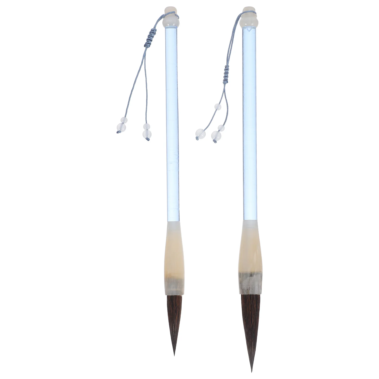 

2pcs Chinese Calligraphy Brush Pen Maobi For Regular Script Cursive Writing Ink Art Painting Practice Zen Scripture Copying Sumi