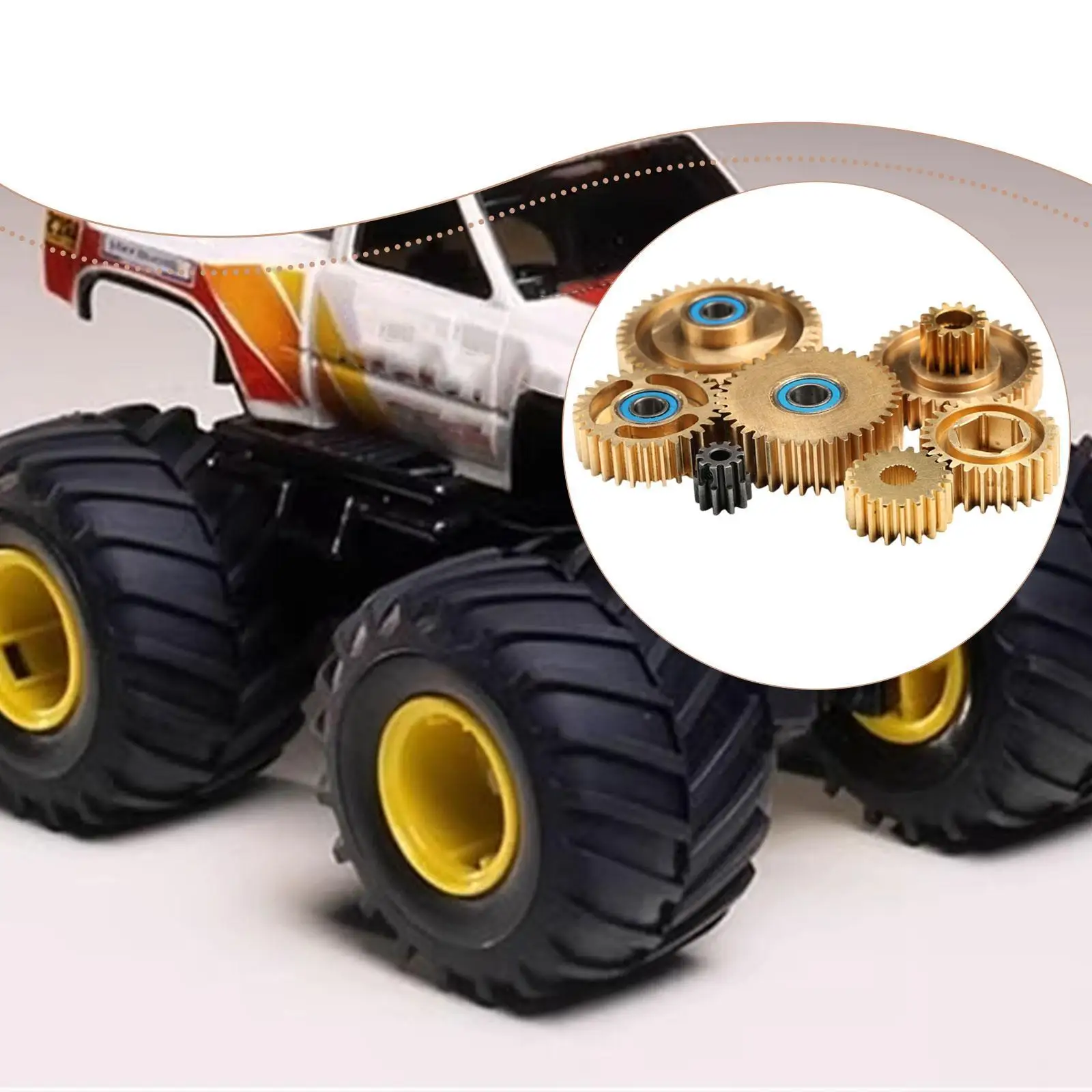 Metal Gearbox Gear Set, Parts High Performance Assembly Replaces Transmission Gears for 1/14 RC Car Tow Drag Trailer Truck