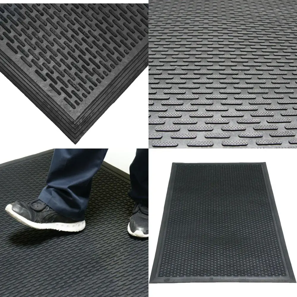 

Коммерческий резиновый коврик Dura-Scraper черного цвета, толщиной 3/8 дюйма, 3 фута x 5 футов