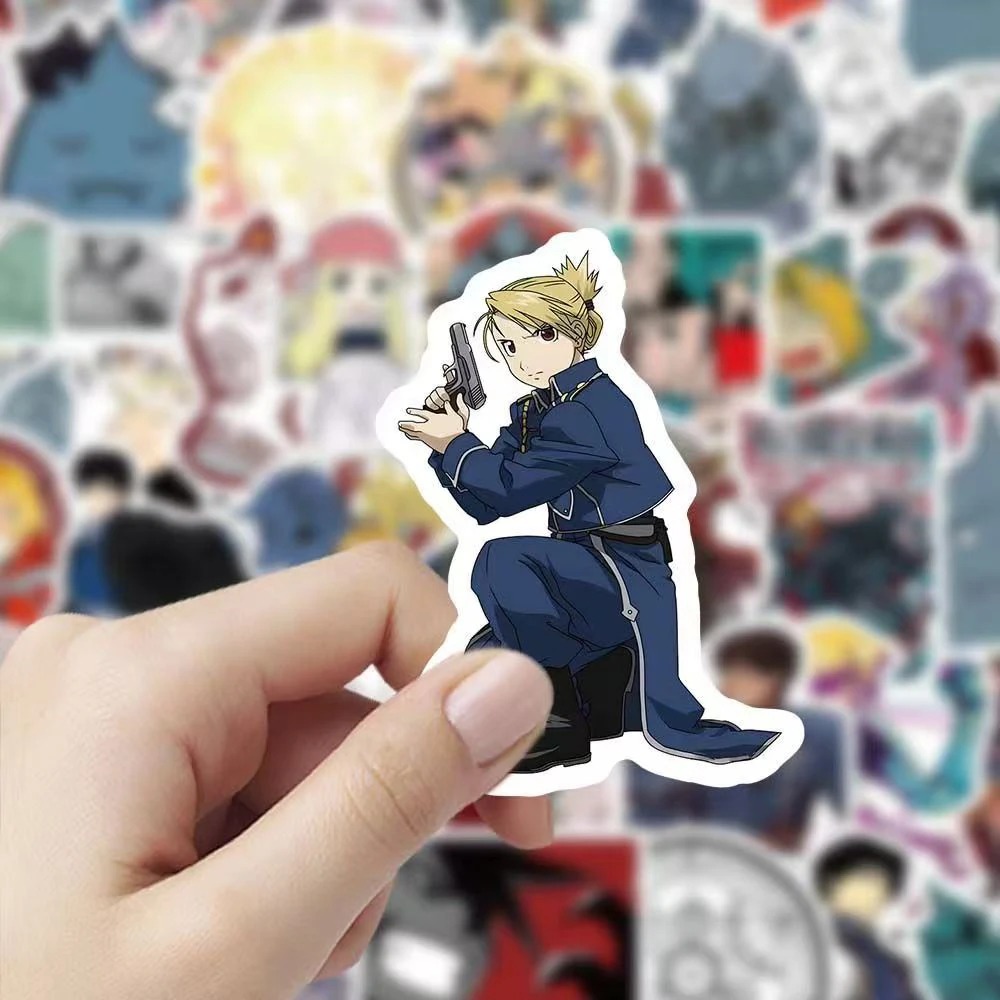 10/30/59/99 Stück Edward Fullmetal Alchemist Aufkleber Elric Alphonse Anime Sticker Skateboard Laptop Handy Winry Rockbell Aufkleber – Detail 5