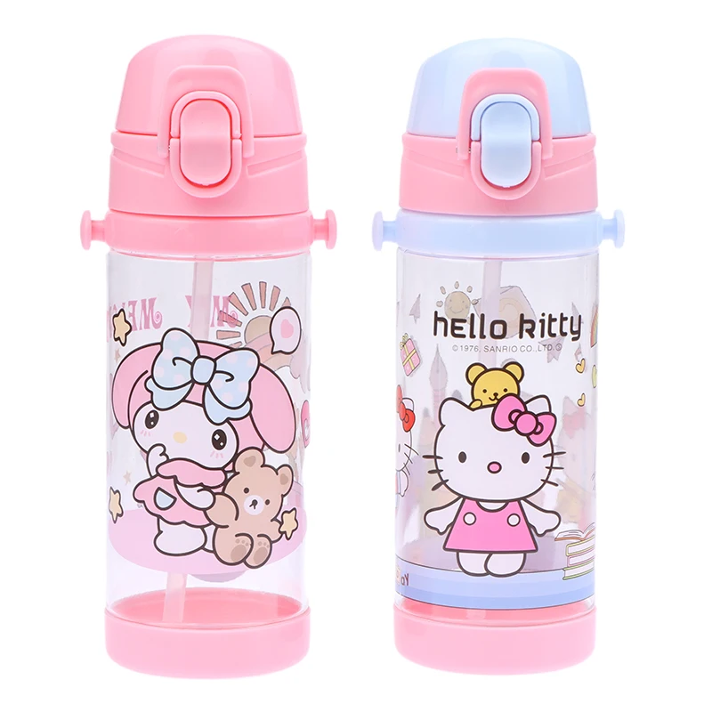 Cartoon Anime Straw Water Bottle Cute Portable Straw Cup Children Water Cup For Home Office School Travel Drink Cups