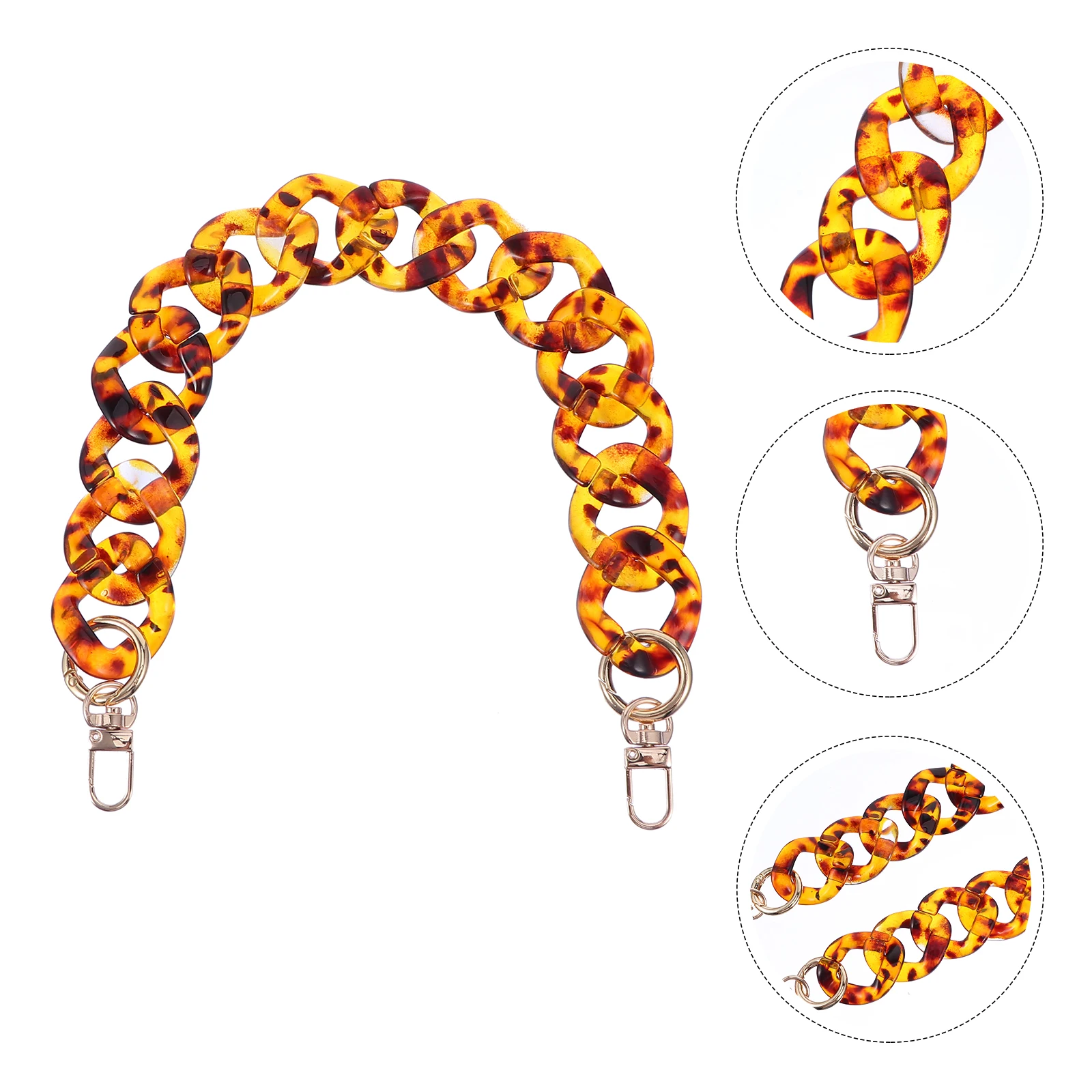 

Leopard Print Acrylic Bag Chain Retro Decoration Creative Suitcase Strap Practical Decor Shoulder Chain Smooth Bright