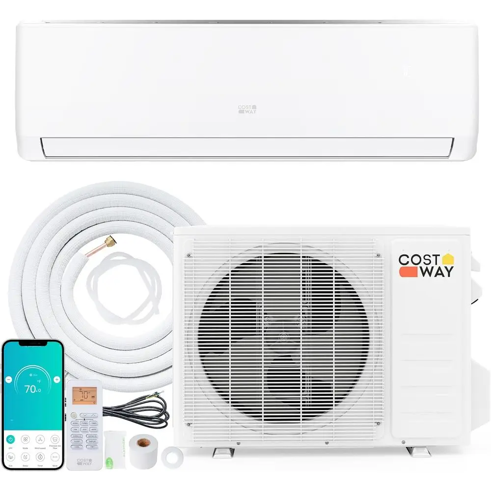

12000 BTU Mini Split AC/Heat Pump, 20 SEER, 750 Sq. Ft., 115V, Energy Efficient Inverter System with Installation Kit